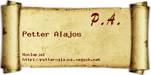 Petter Alajos névjegykártya